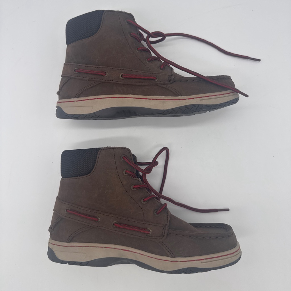 Boys SPERRY Billfish Boots Size 3M Brown with Red Laces - Picture 5 of 7